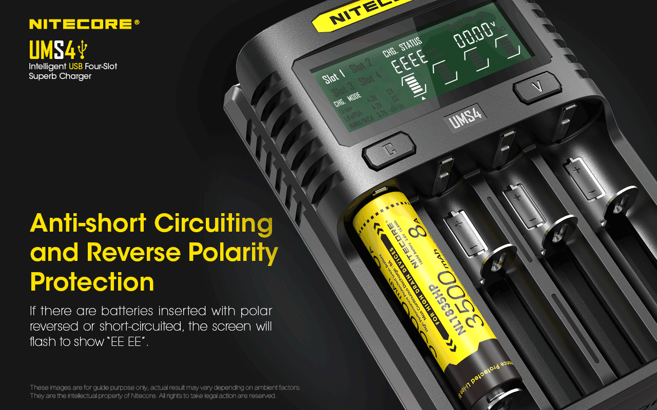 Nitecore UMS4 Intelligent USB Four-Slot Superb Battery Charger