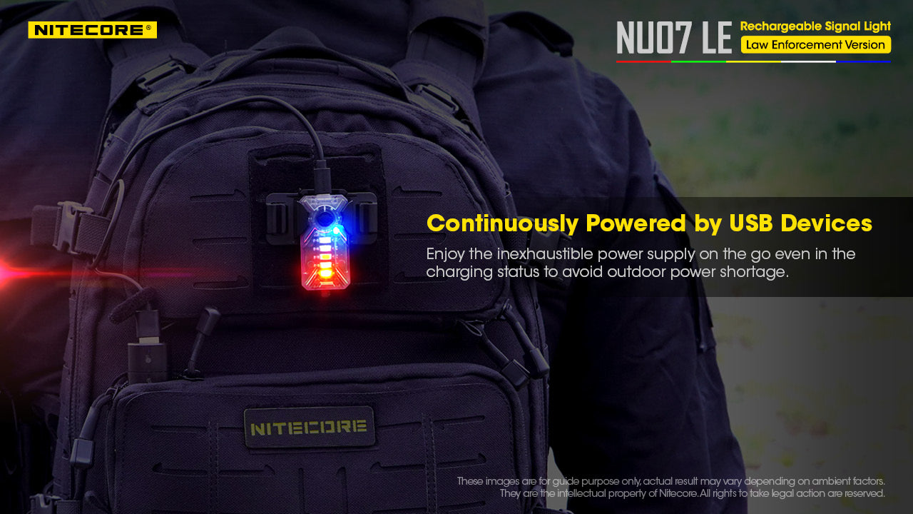 Nitecore NU07LE Mini Helmet Signal Safety Light (15 Lumens)