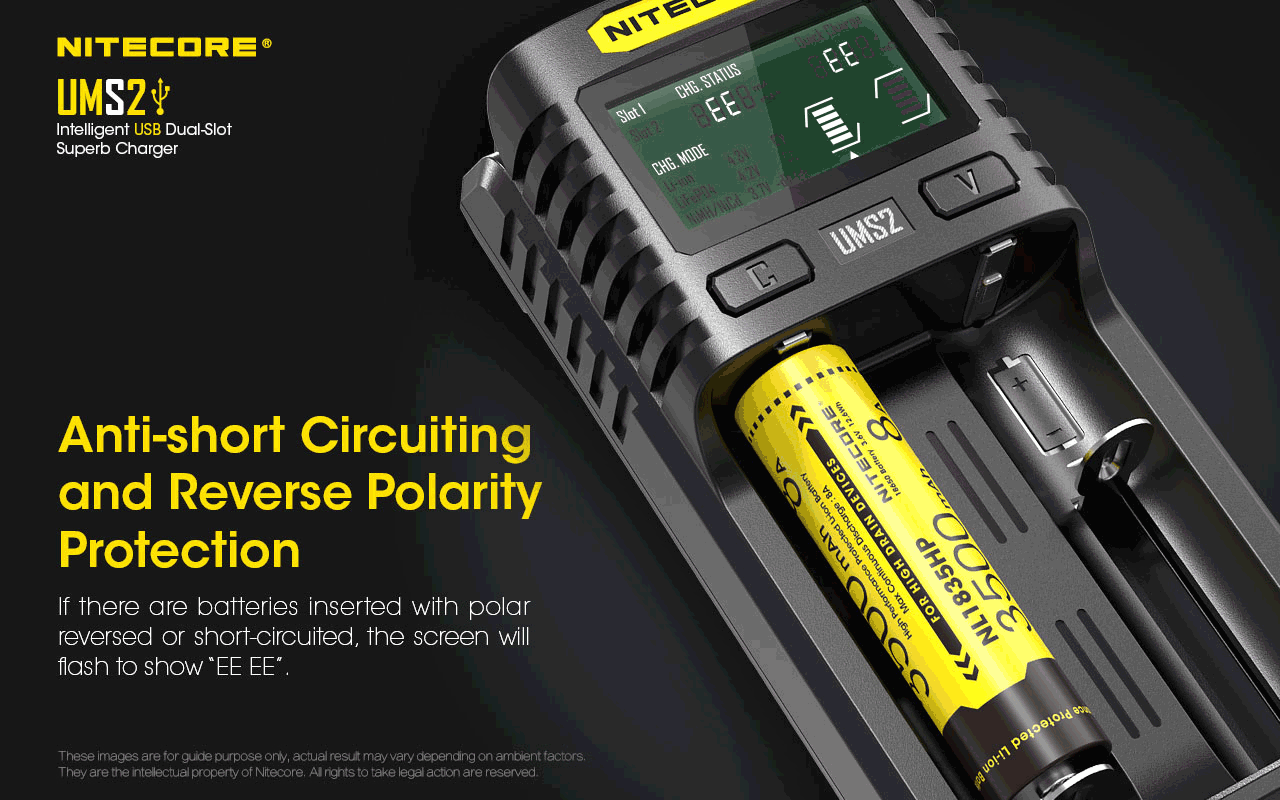 Nitecore UMS2 Intelligent USB Dual-Slot Superb Battery Charger