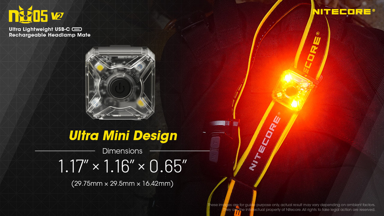 Nitecore NU05 V2 Kit Mini Signal Rechargeable Headlamp (40 Lumens)