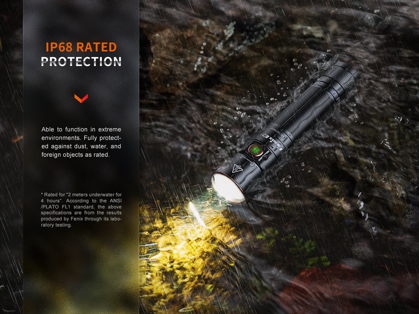 Fenix E35R Rechargeable Flashlight + AOD-S V2.0 Diffuser Kit (3100 Lumens)
