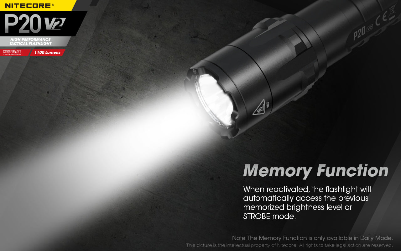 Nitecore P20 V2 LED Flashlight (1100 Lumens)