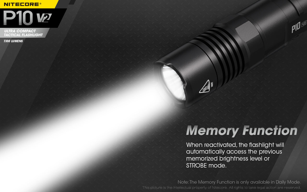 Nitecore P10 V2 LED Flashlight (1100 Lumens)