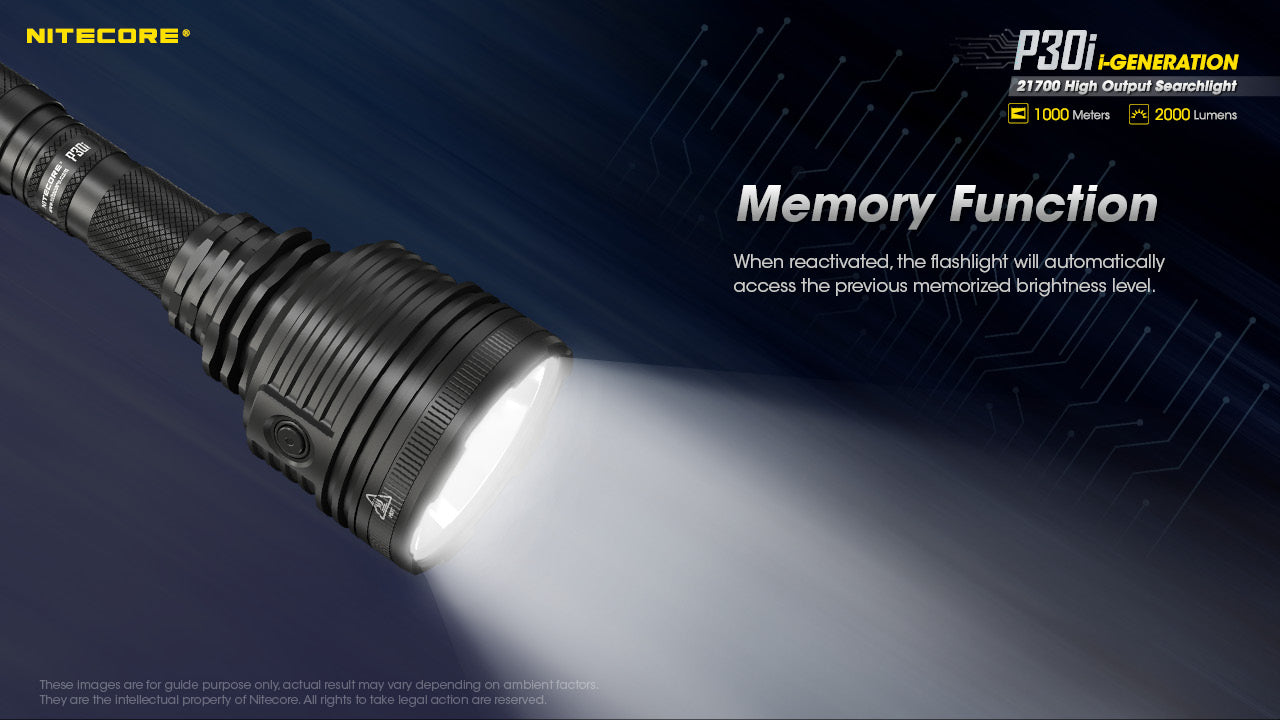 Nitecore P30i Rechargeable LED Flashlight (2000 Lumens)