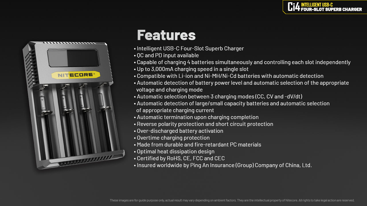 Nitecore Ci4 Intelligent USB-C Four-Slot Battery Charger