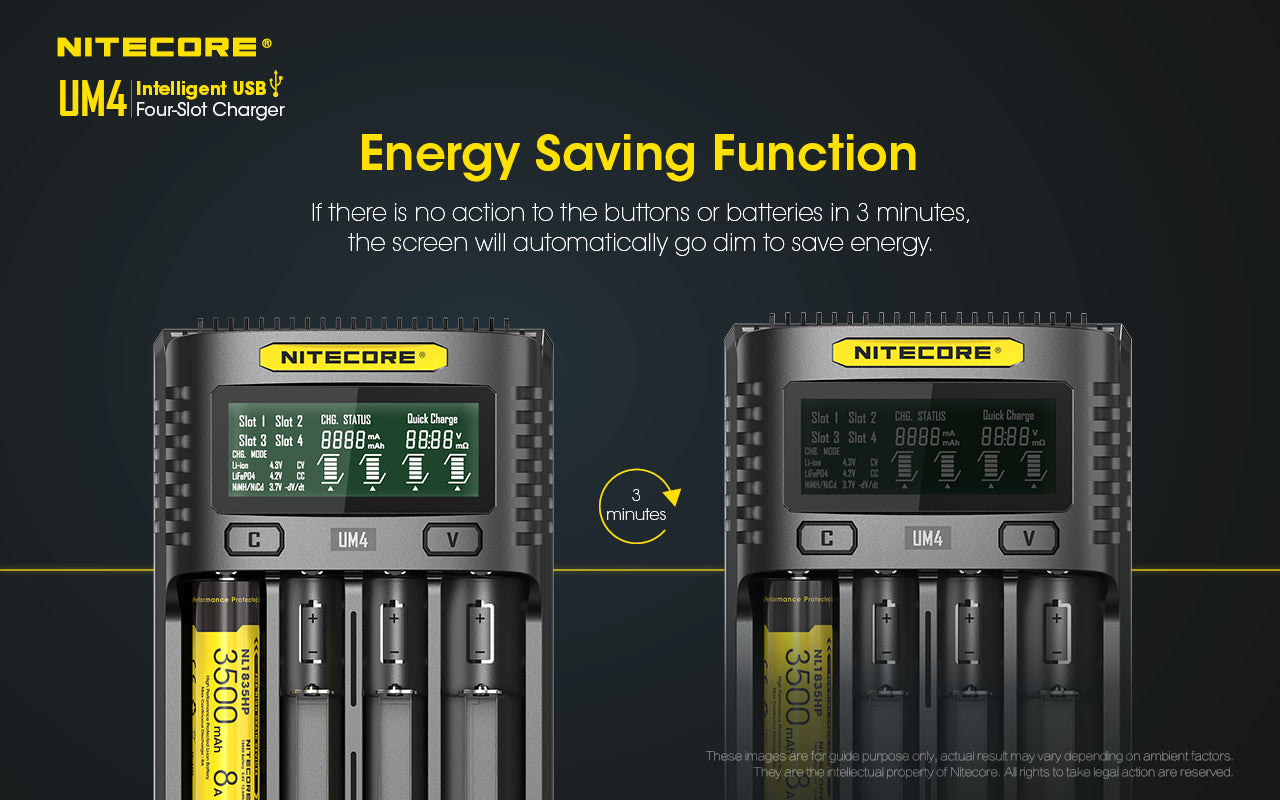 Nitecore UM4 Intelligent USB Four-Slot Battery Charger - Thomas Tools