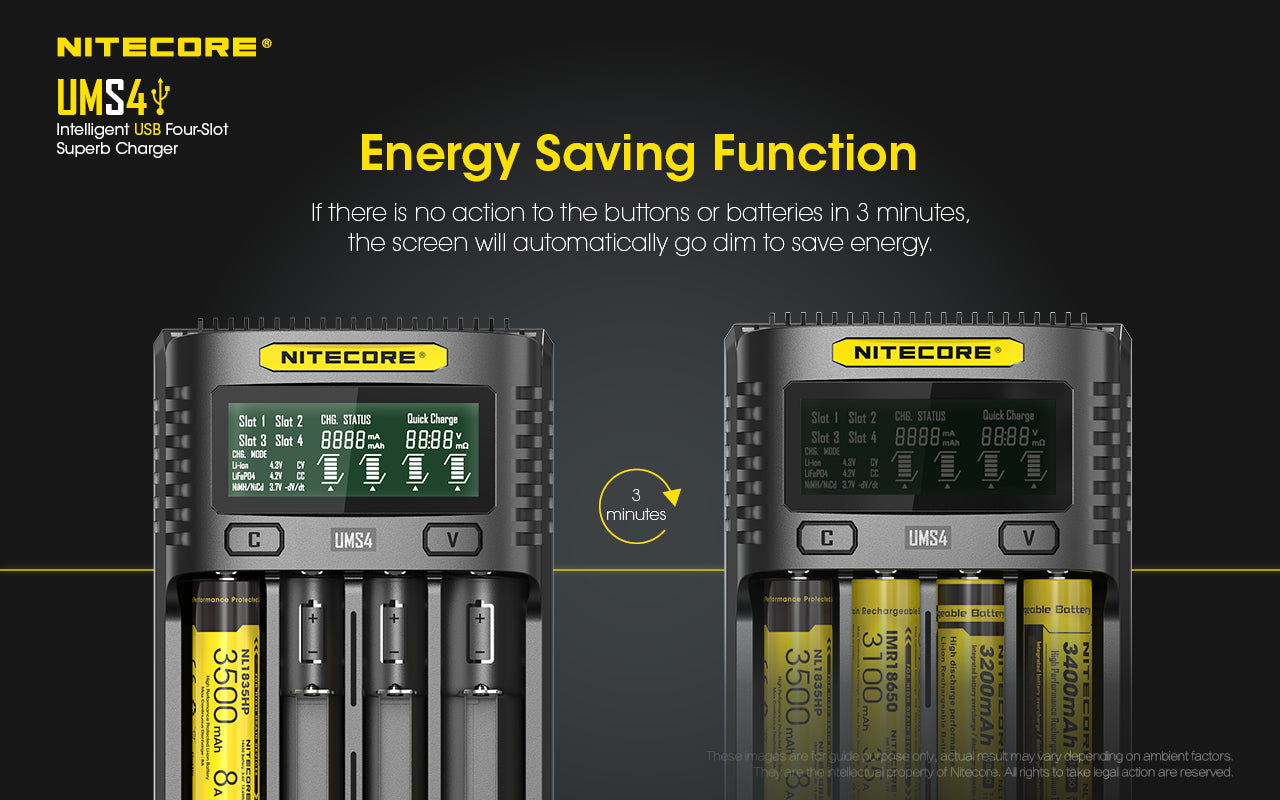 Nitecore UMS4 Intelligent USB Four-Slot Superb Battery Charger