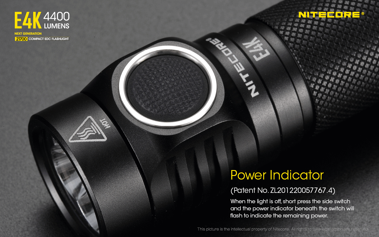 Nitecore E4K Rechargeable Flashlight (4400 Lumens)