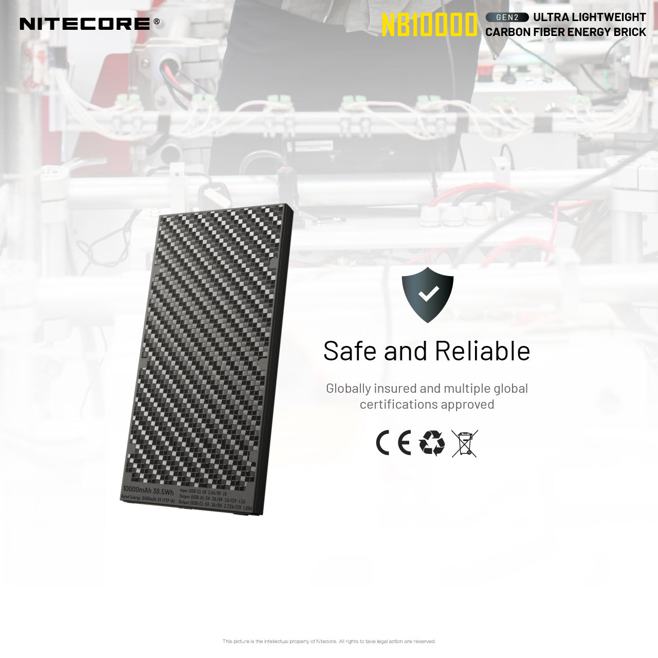 Nitecore NB10000 Gen II Carbon Fibre Power Bank