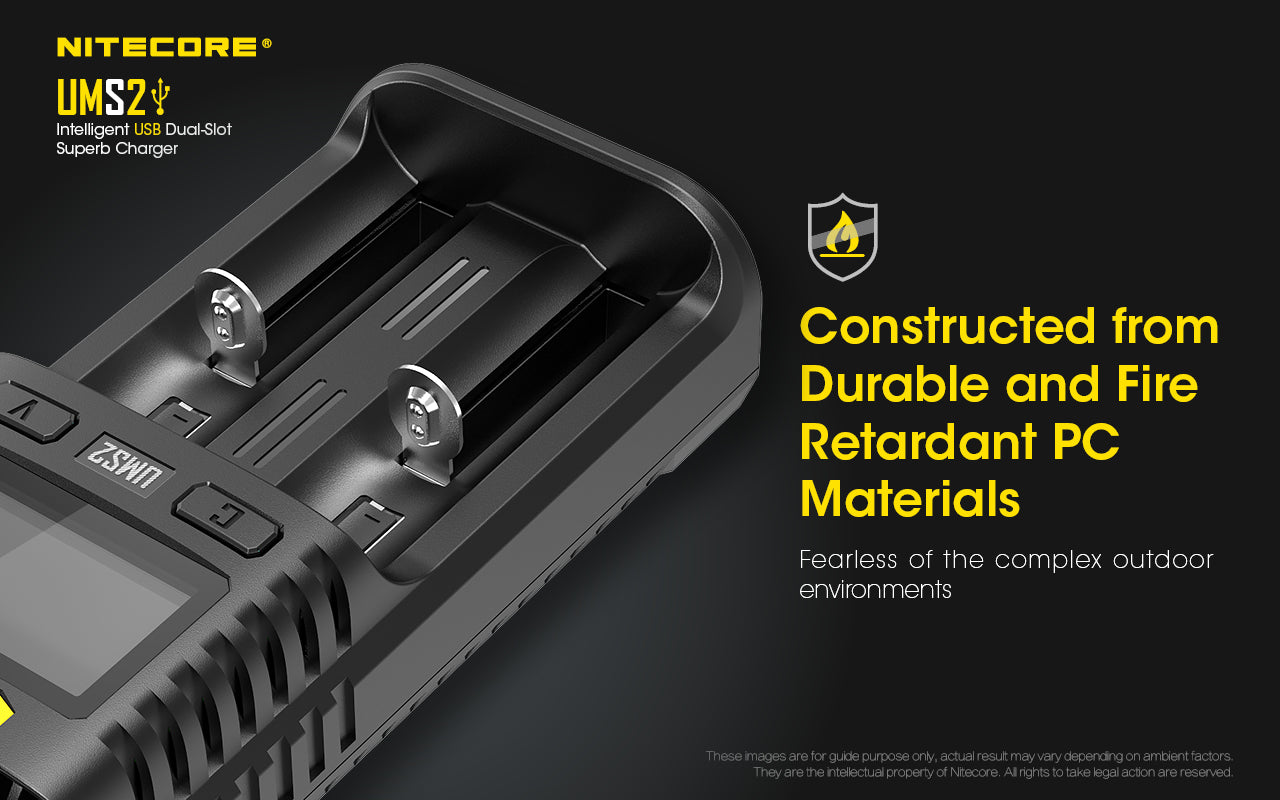 Nitecore UMS2 Intelligent USB Dual-Slot Superb Battery Charger