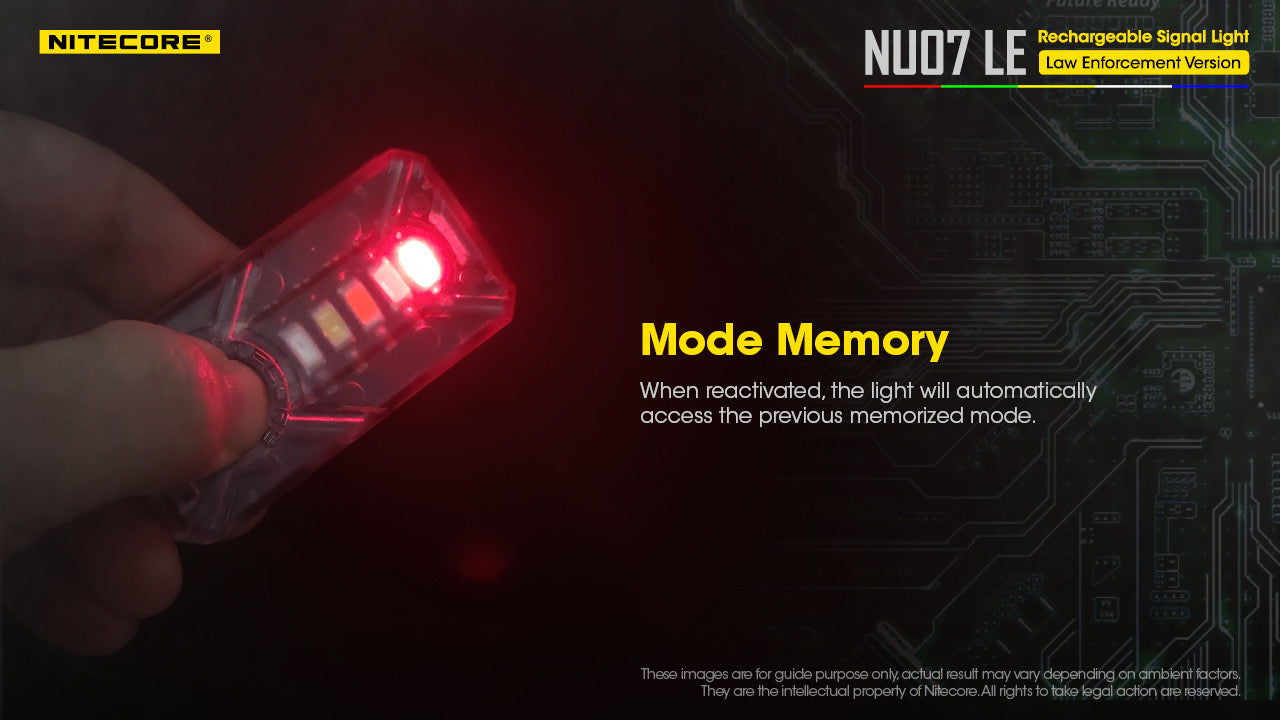 Nitecore NU07LE Mini Helmet Signal Safety Light (15 Lumens)
