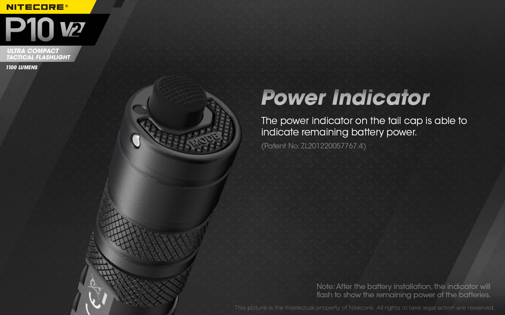 Nitecore P10 V2 LED Flashlight (1100 Lumens)
