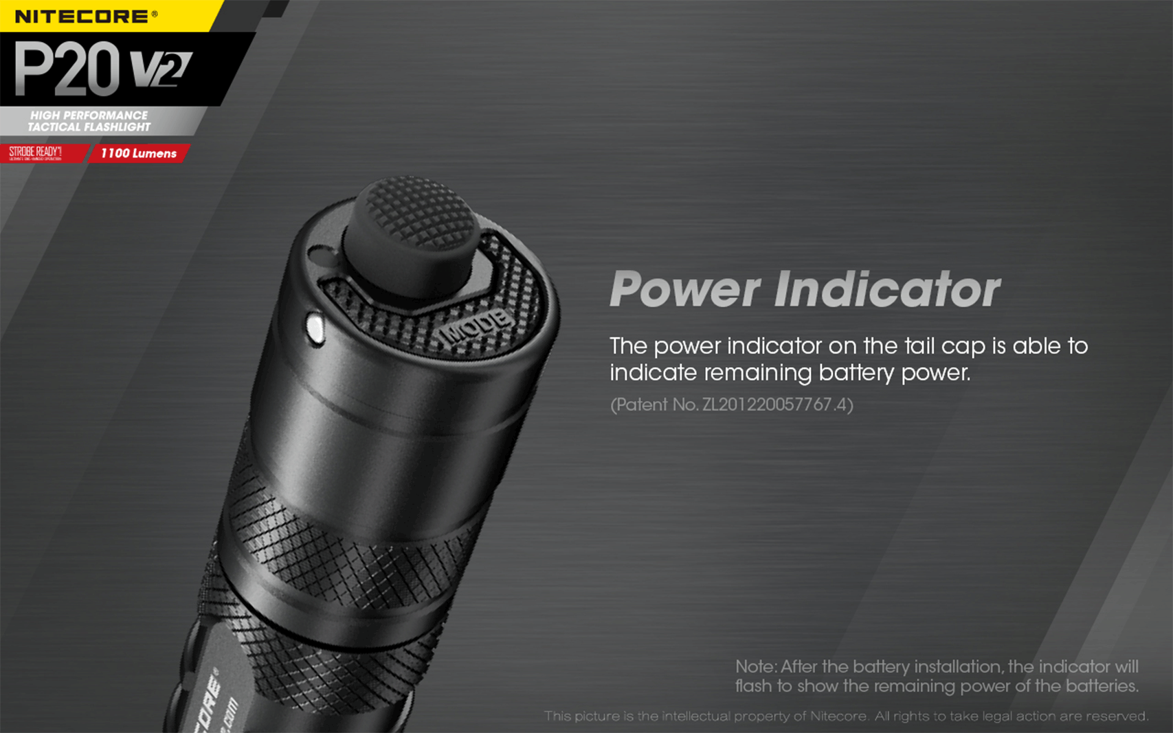 Nitecore P20 V2 LED Flashlight (1100 Lumens)