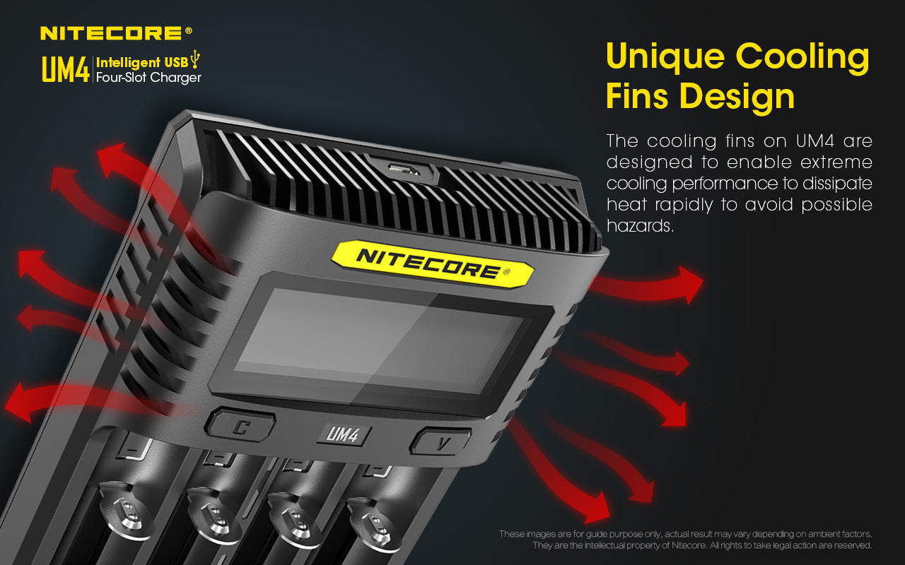 Nitecore UM4 Intelligent USB Four-Slot Battery Charger - Thomas Tools