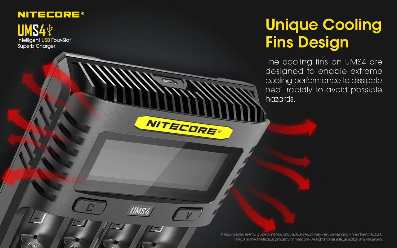 Nitecore UMS4 Intelligent USB Four-Slot Superb Battery Charger