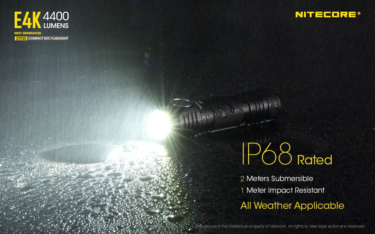 Nitecore E4K Rechargeable Flashlight (4400 Lumens)