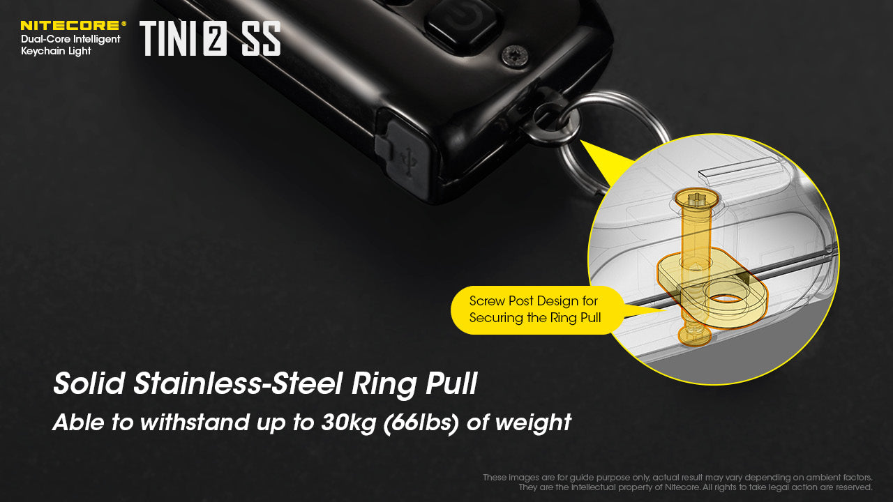 Nitecore TINI 2 SS Keychain Rechargeable Flashlight (500 Lumens)