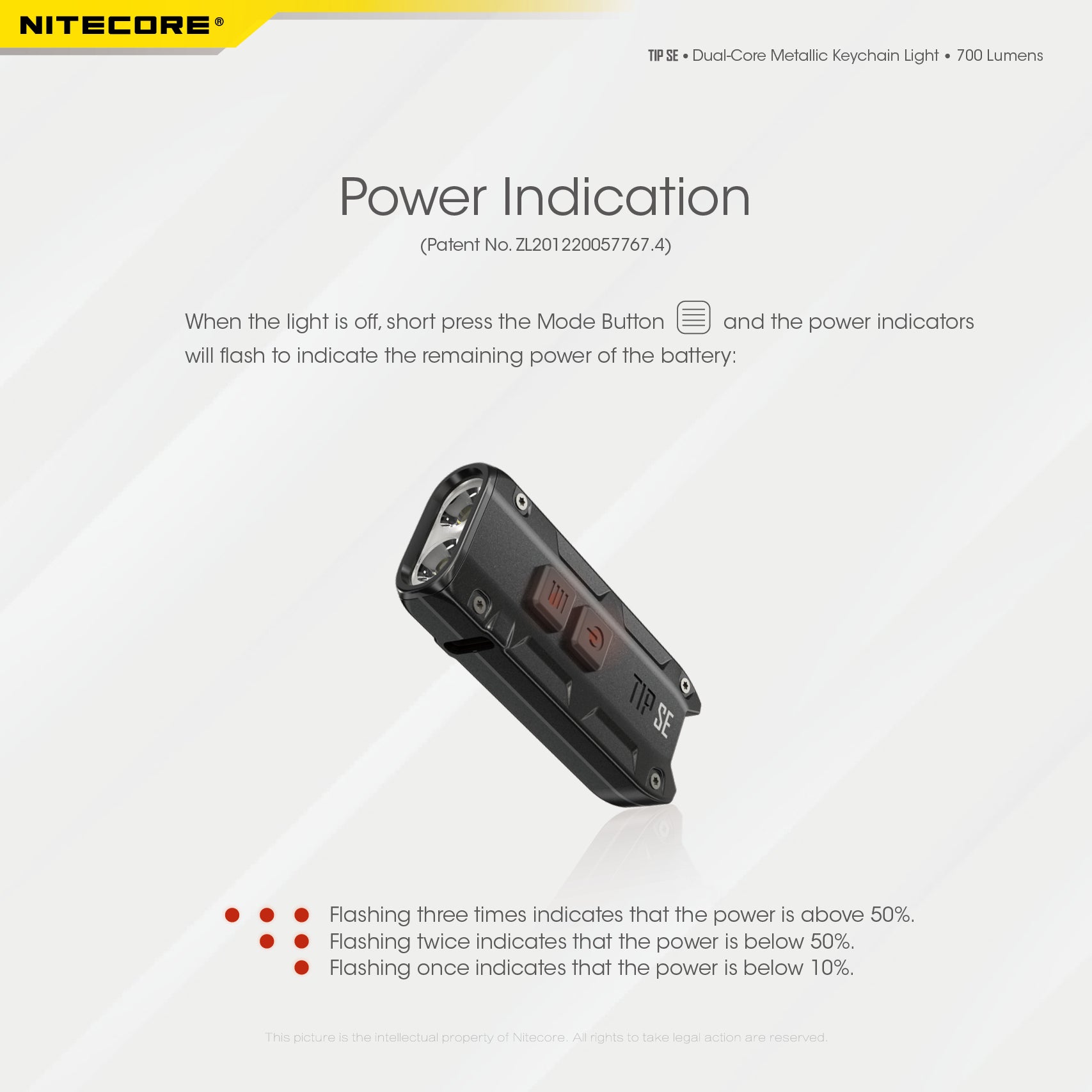 Nitecore TIP SE Keychain Rechargeable Flashlight (700 Lumens) (2 Versions)