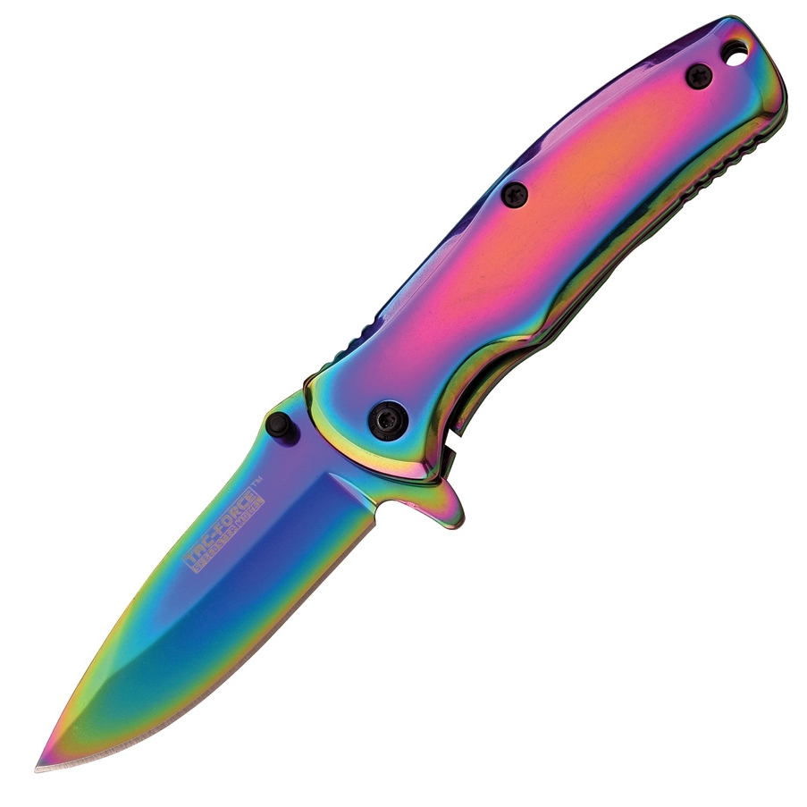 Tac Force 848 Titanium Finish EDC Folding Knife (Rainbow) - Thomas Tools Malaysia