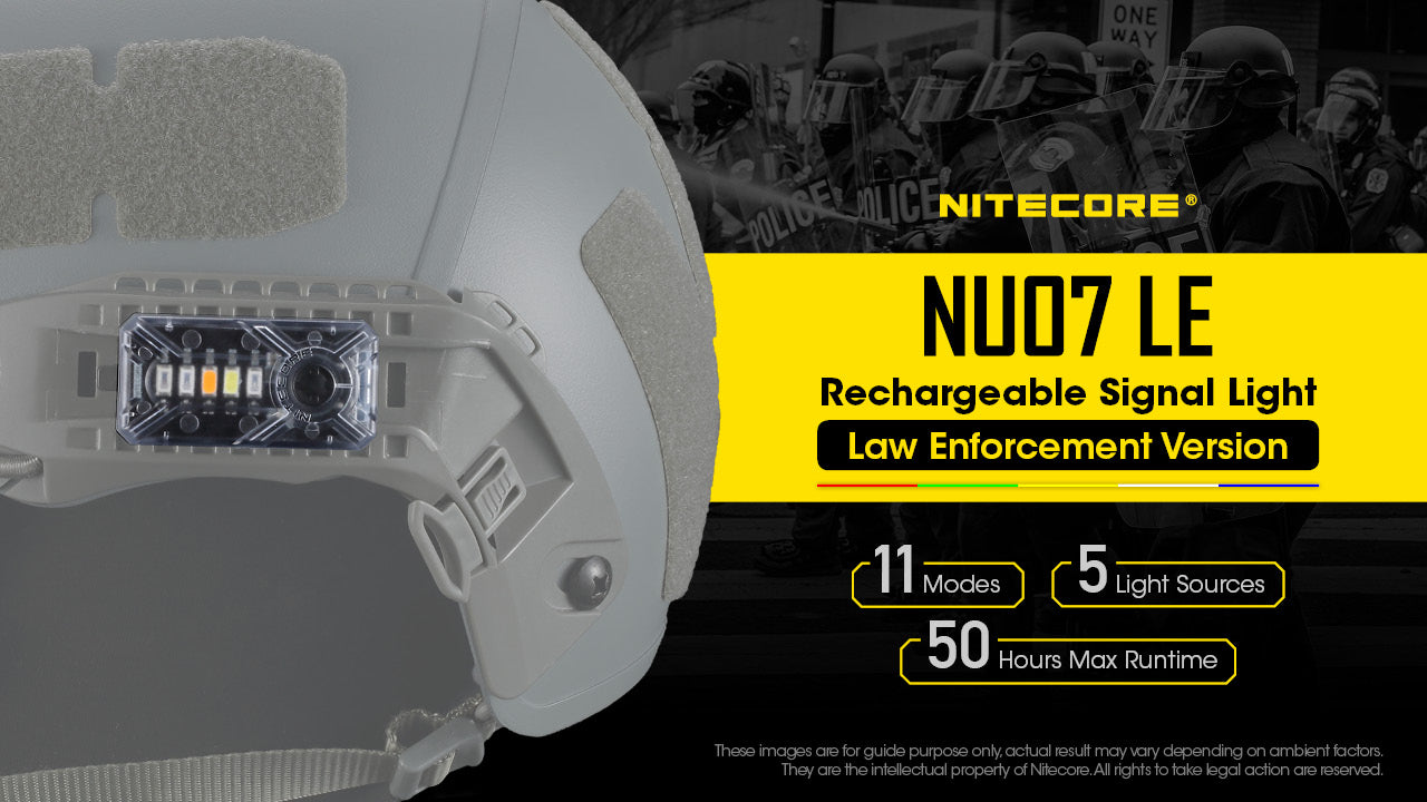 Nitecore NU07LE Mini Helmet Signal Safety Light (15 Lumens)
