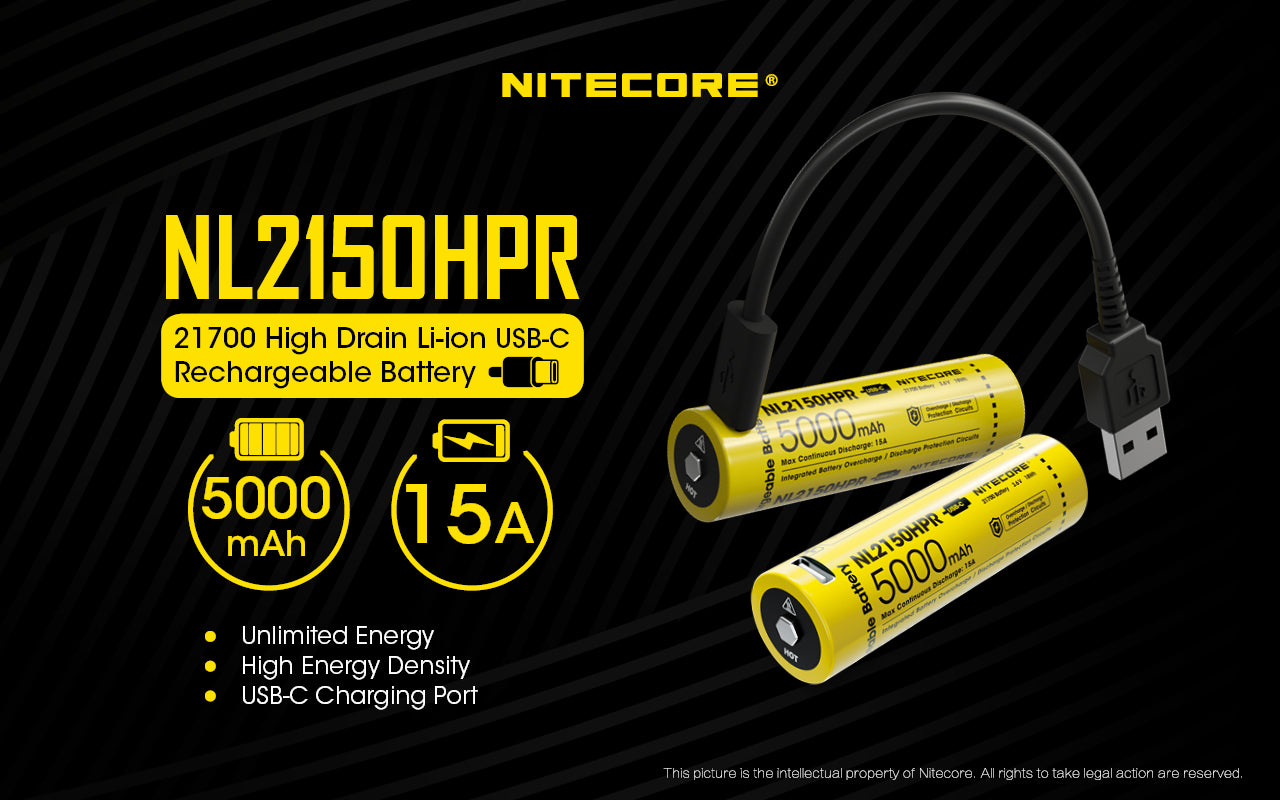Nitecore Battery 21700 NL2150HPR
