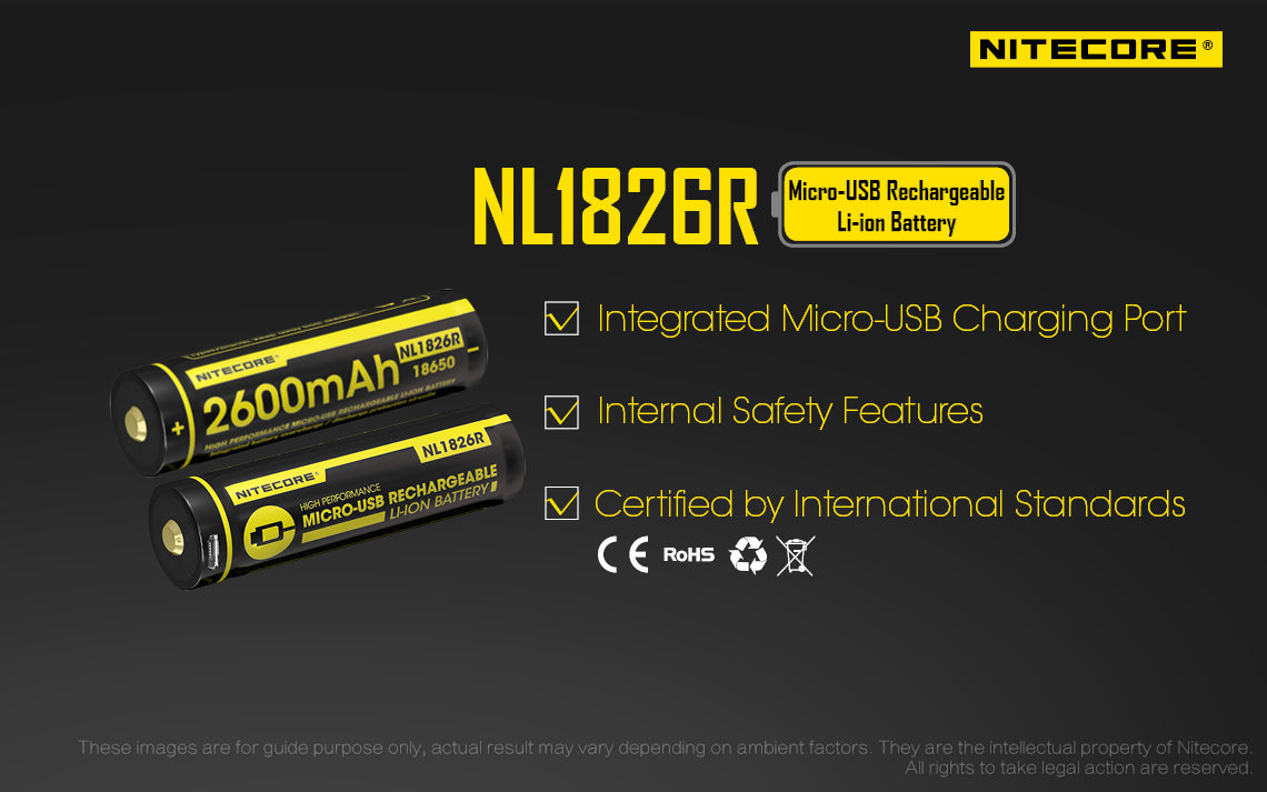 Nitecore Battery 18650 NL1826R - Thomas Tools