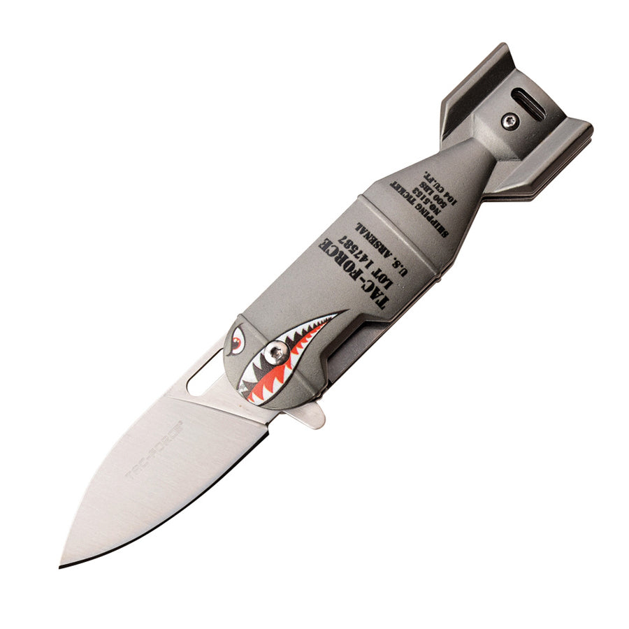 Tac Force 1039 WWII Shark Assisted EDC Folding Knife (Gray)