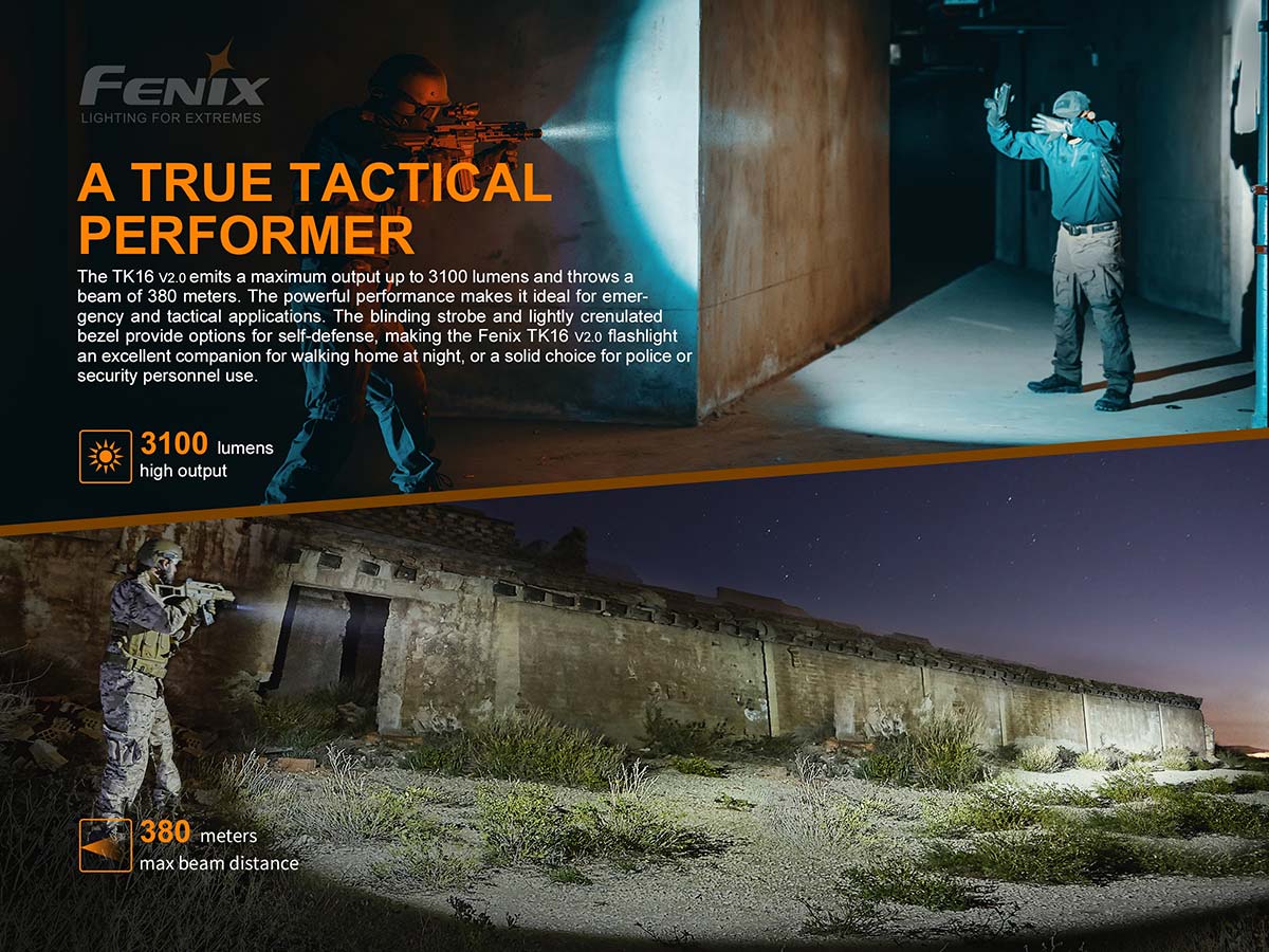 Fenix TK16 V2.0 Tactical Flashlight (3100 Lumens)