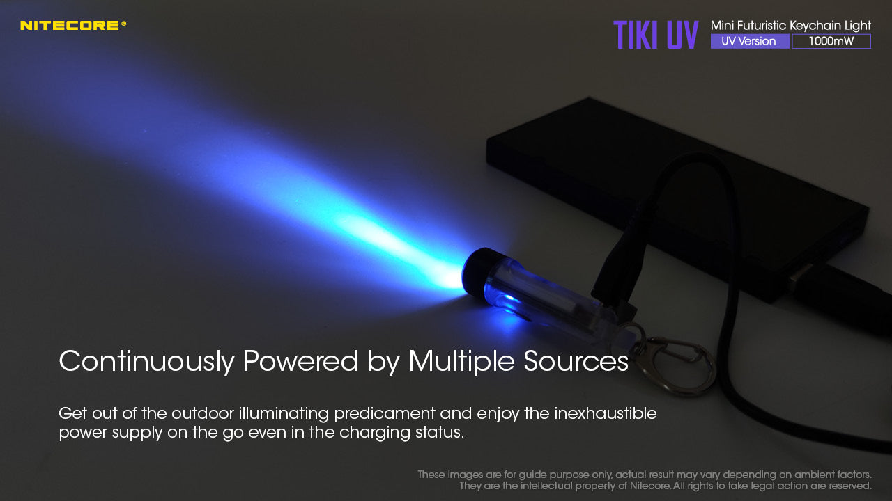 Nitecore TIKI UV & HCRI White LED Rechargeable Flashlight