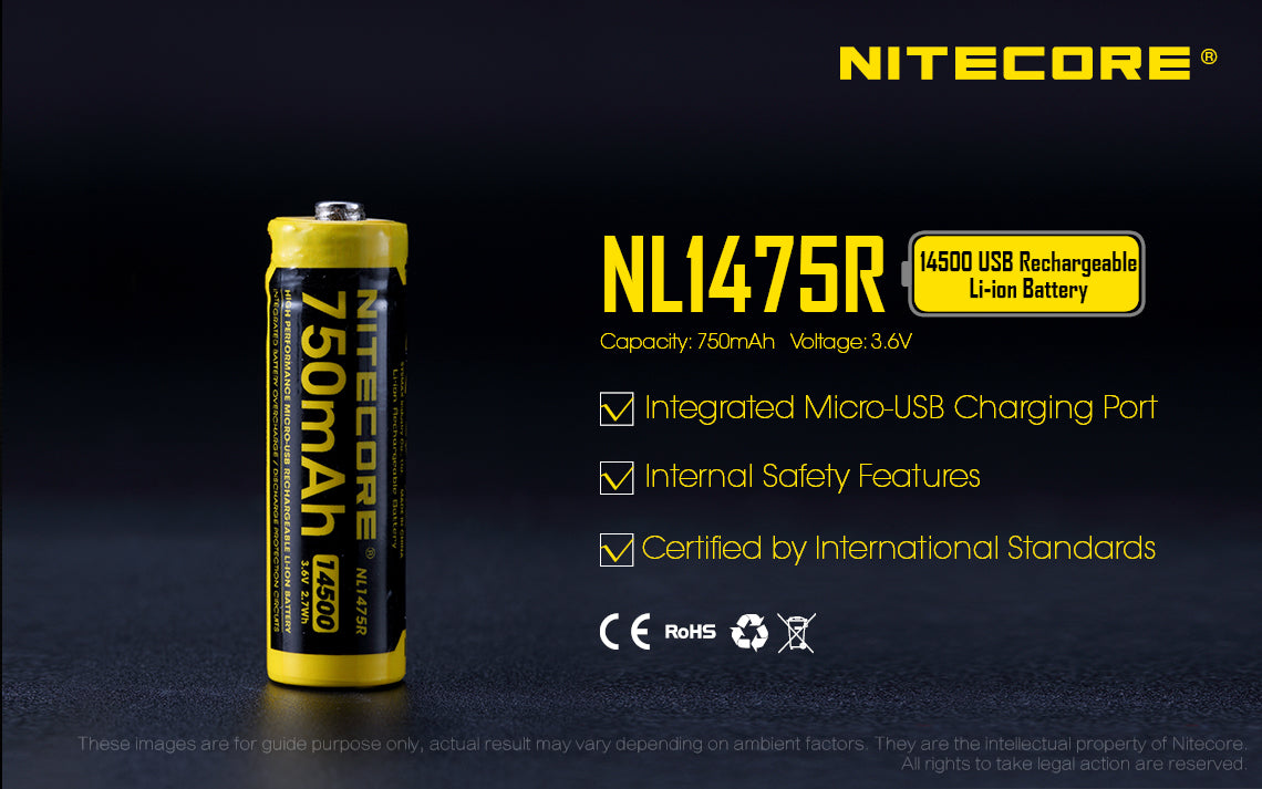 Nitecore Battery 14500 NL1475R - Thomas Tools