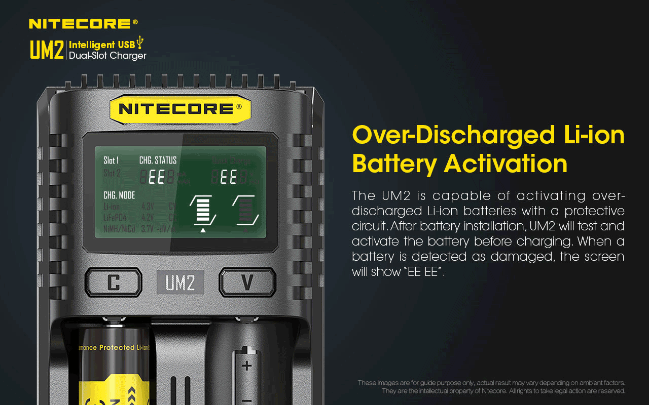 Nitecore UM2 Intelligent USB Dual-Slot Battery Charger - Thomas Tools