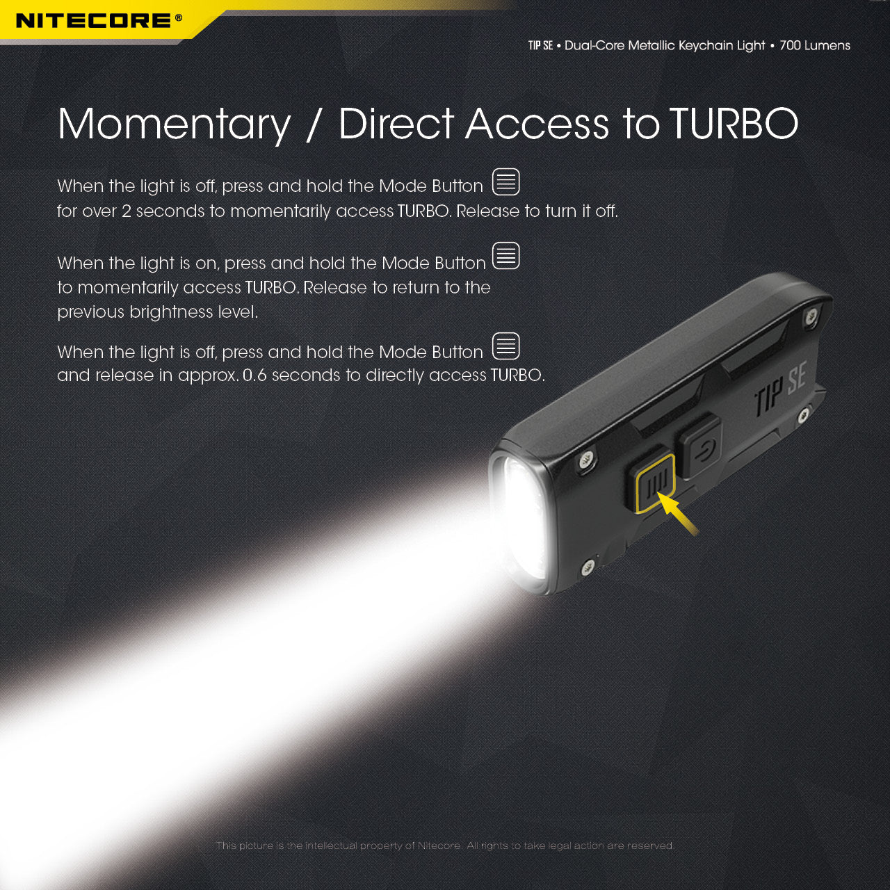 Nitecore TIP SE Keychain Rechargeable Flashlight (700 Lumens) (2 Versions)