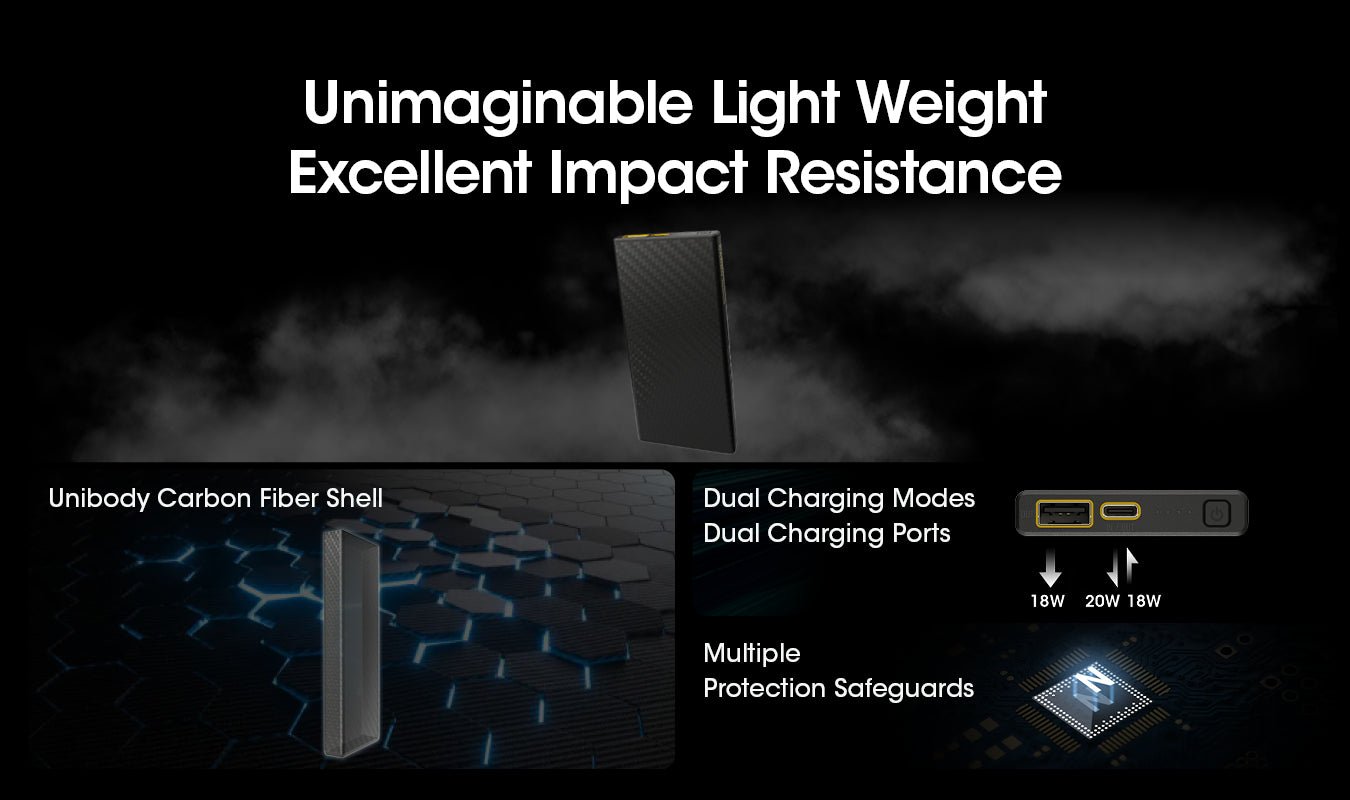Nitecore Carbo 10000 Lightweight Carbon Fibre Power Bank