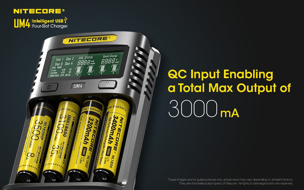 Nitecore UM4 Intelligent USB Four-Slot Battery Charger - Thomas Tools