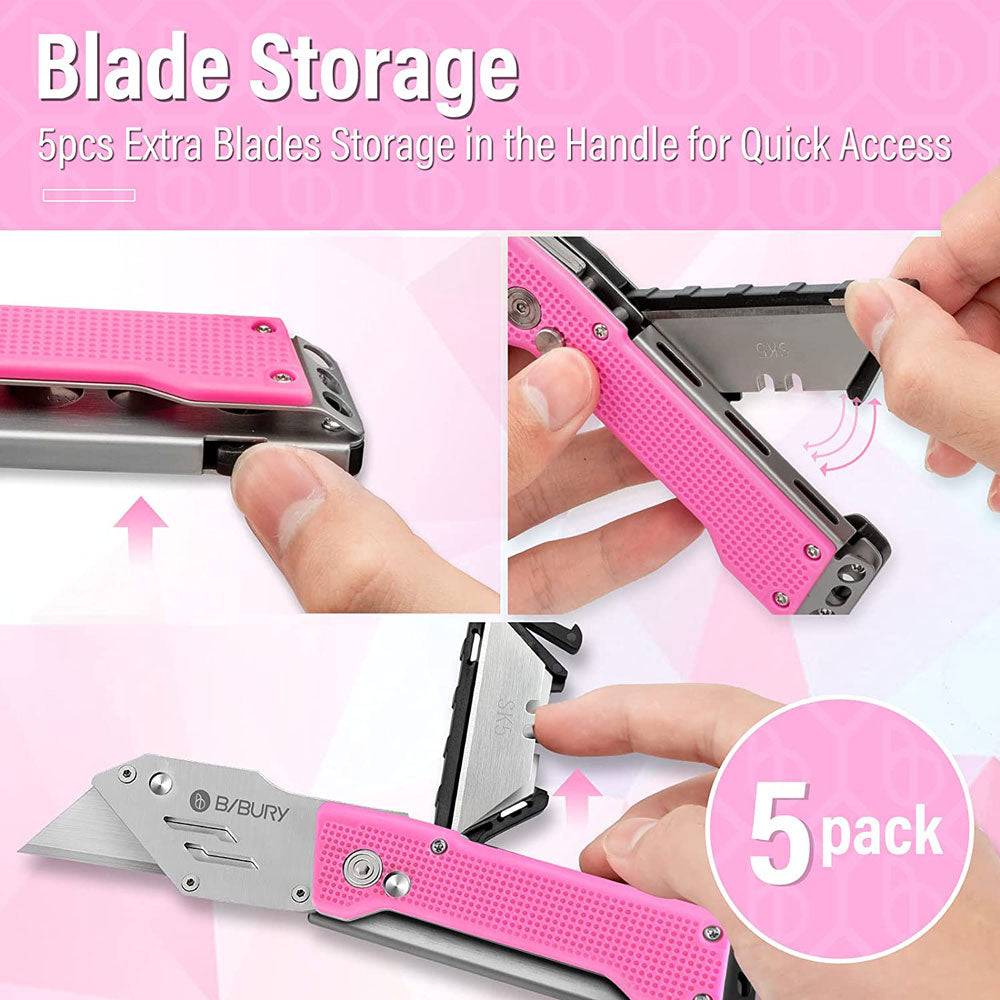 Bibury EDC Safety Utility Knife (Pink)