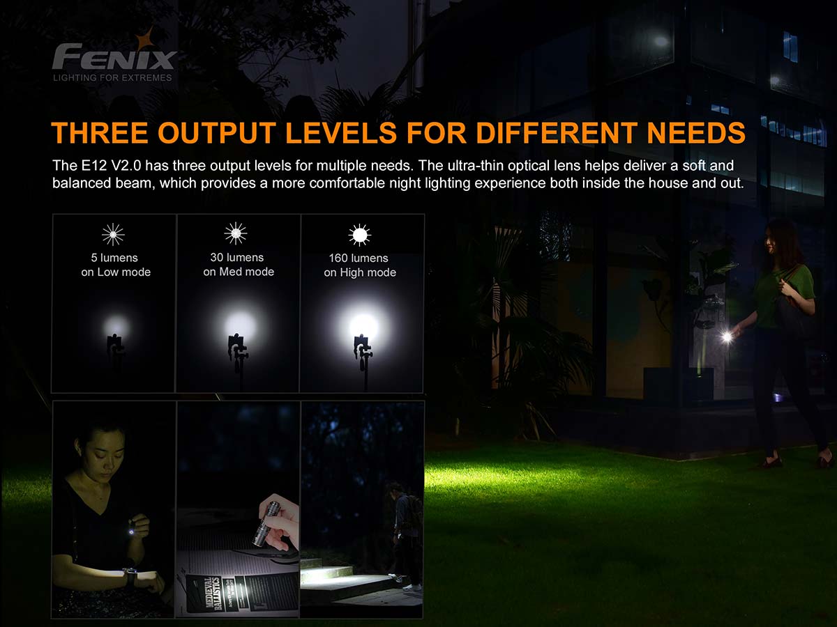 Fenix E12 V2.0 Flashlight (160 Lumens)