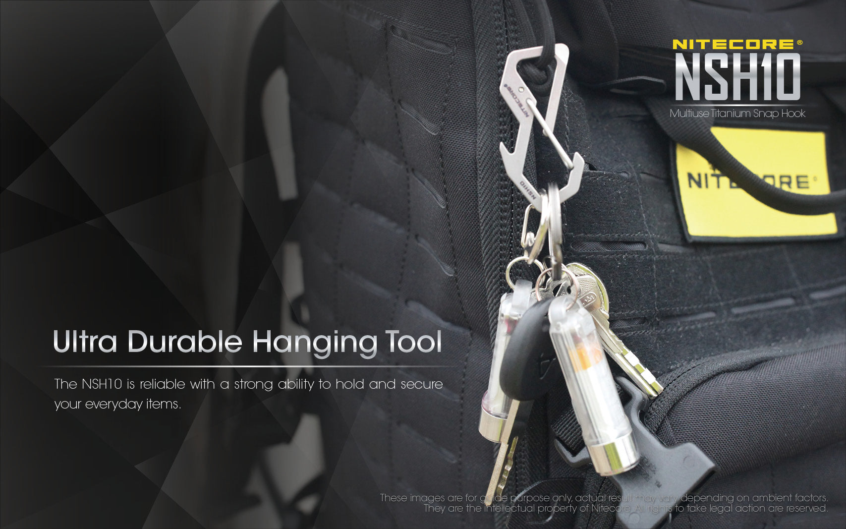 Nitecore Accessory NSH10 Multiuse Titanium Snap Hook Carabiner