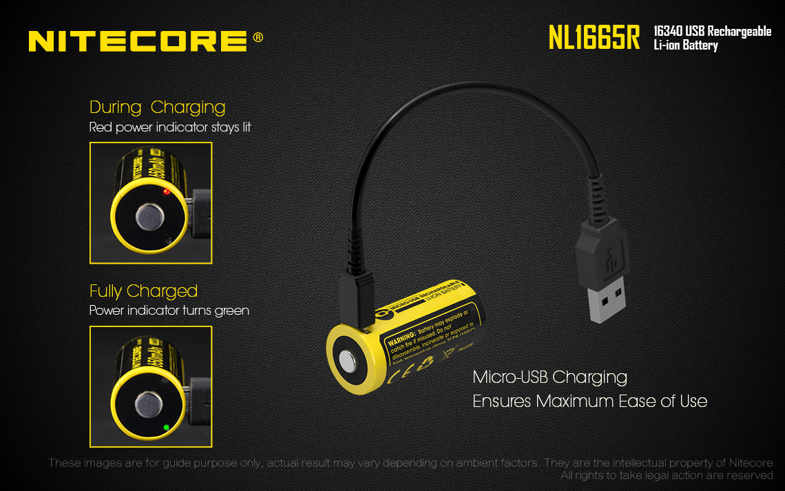 Nitecore Battery RCR123 NL1665R - Thomas Tools
