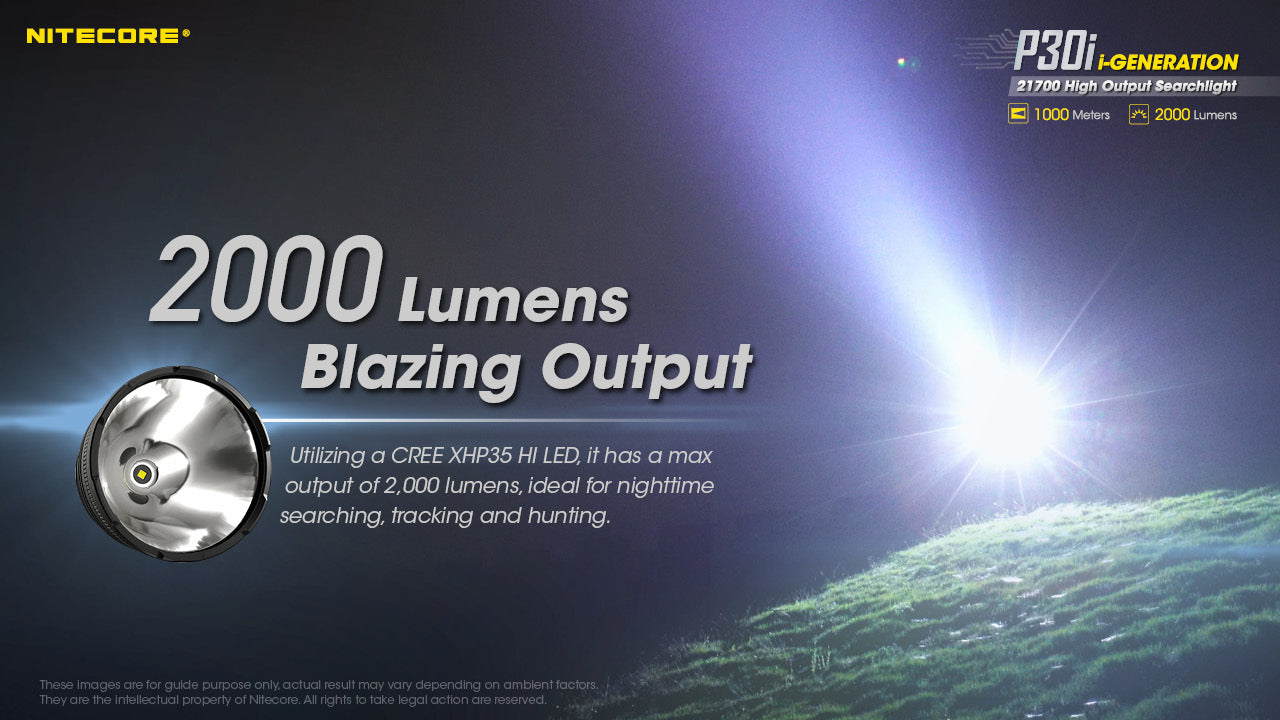 Nitecore P30i Rechargeable LED Flashlight (2000 Lumens)