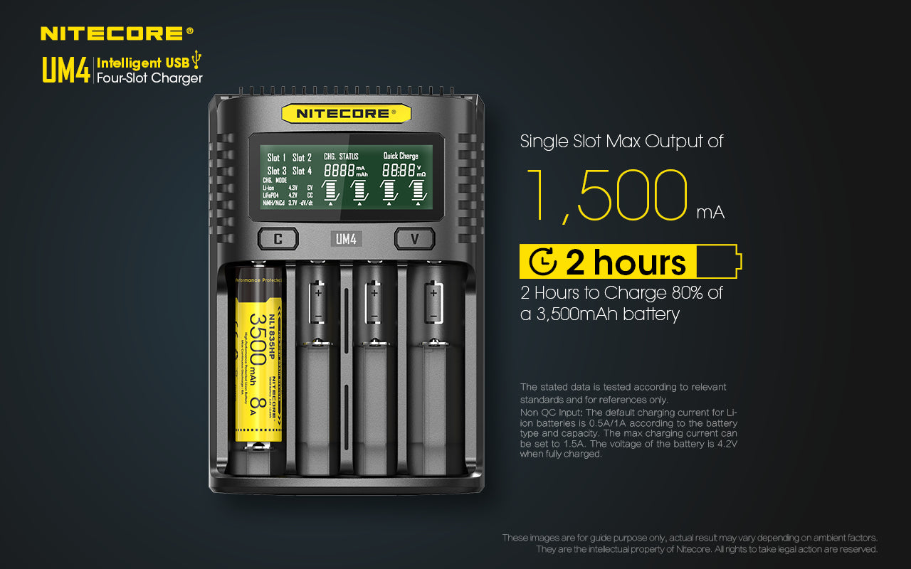 Nitecore UM4 Intelligent USB Four-Slot Battery Charger - Thomas Tools