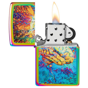 Zippo Color Iced 49787 Psychedelic Brain Design Lighter