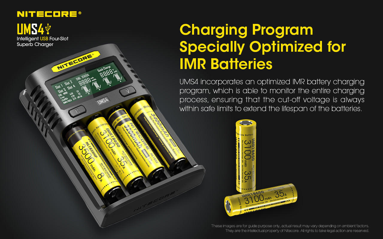 Nitecore UMS4 Intelligent USB Four-Slot Superb Battery Charger