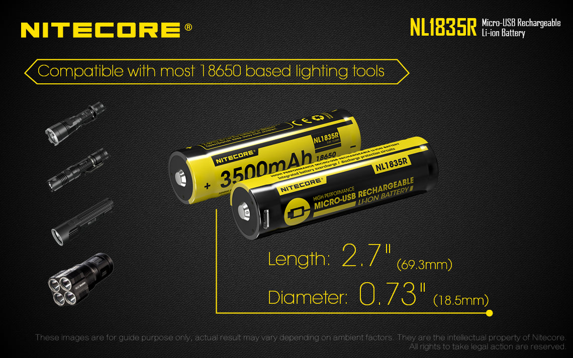 Nitecore Battery 18650 NL1835R - Thomas Tools