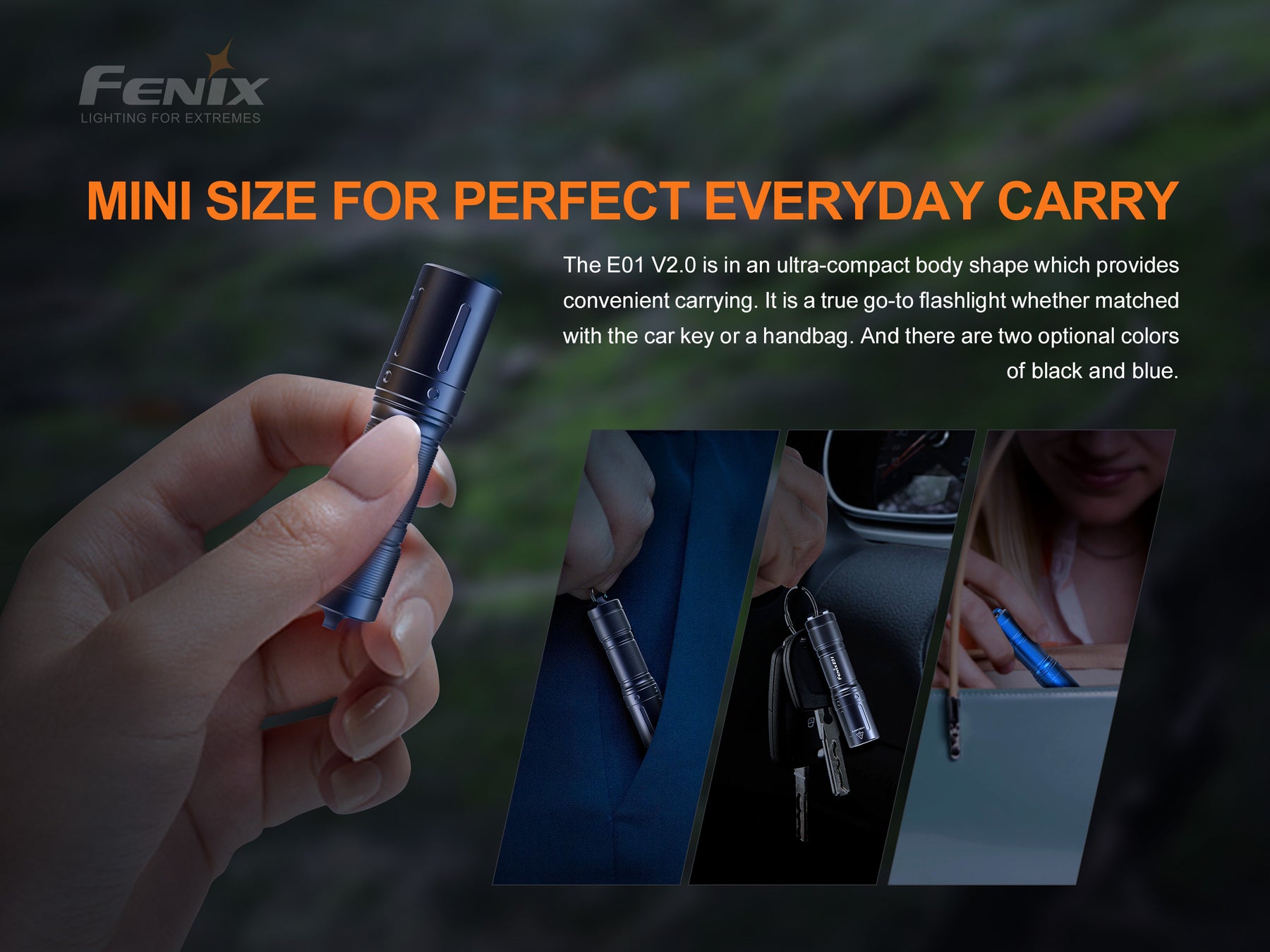 Fenix E01 V2.0 Keychain Flashlight (100 Lumens) (2 Versions)
