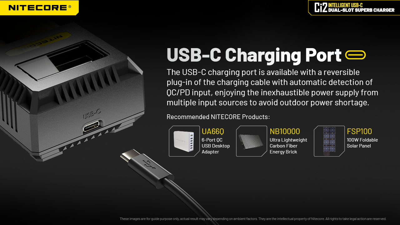 Nitecore Ci2 Intelligent USB-C Dual-Slot Battery Charger