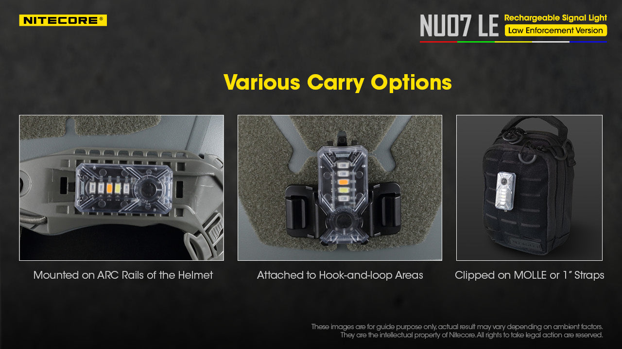 Nitecore NU07LE Mini Helmet Signal Safety Light (15 Lumens)