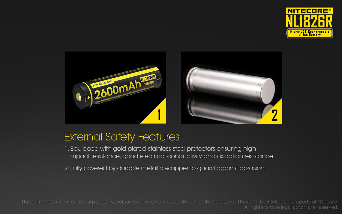 Nitecore Battery 18650 NL1826R - Thomas Tools