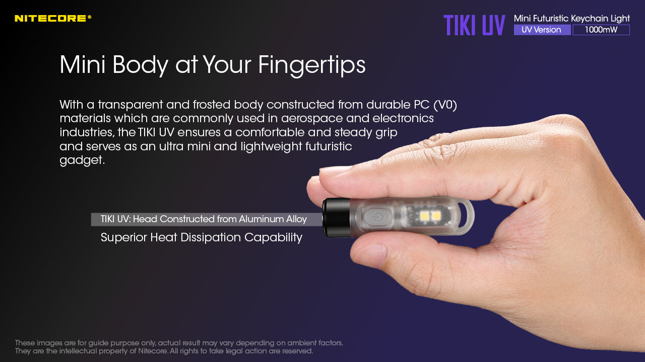 Nitecore TIKI UV & HCRI White LED Rechargeable Flashlight