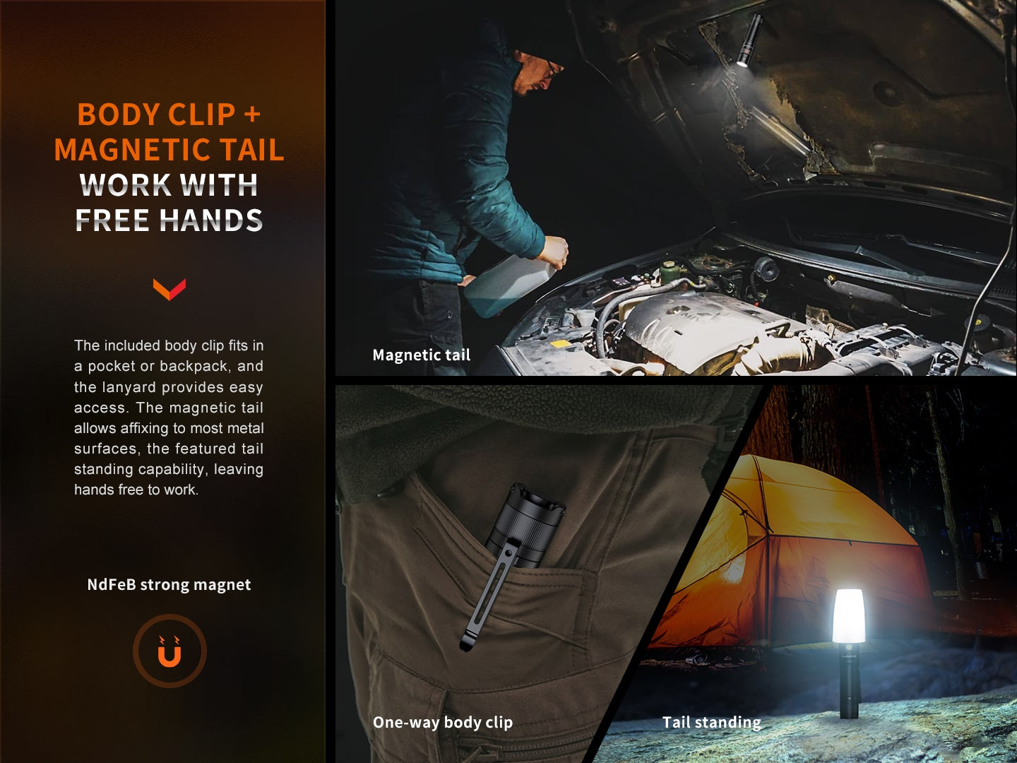 Fenix E35R Rechargeable Flashlight + AOD-S V2.0 Diffuser Kit (3100 Lumens)