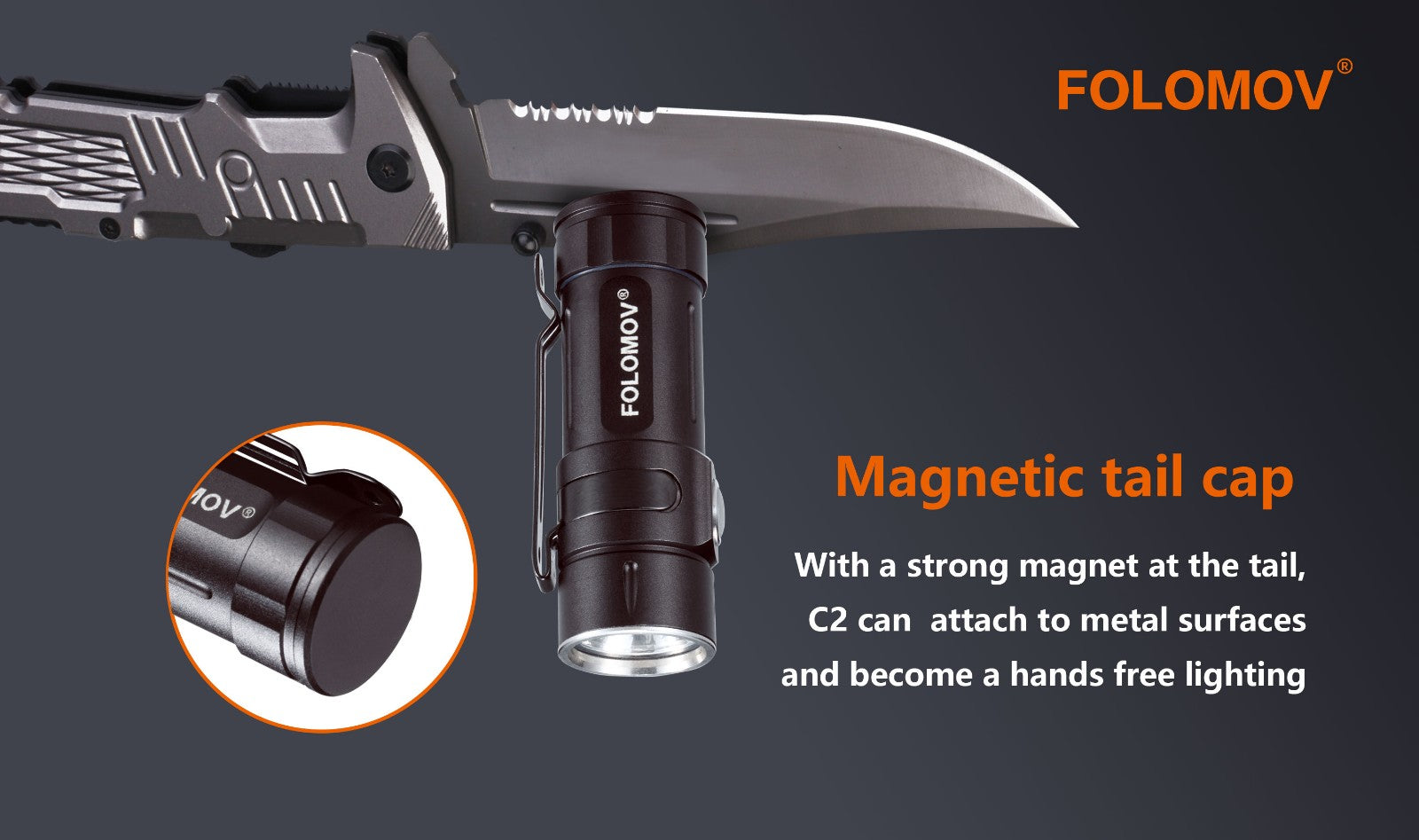 Folomov EDC C2 EDC Flashlight (600 Lumens) - Thomas Tools